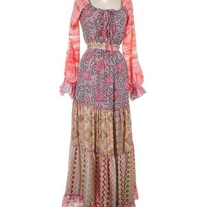 NWT Karma Highway Bohemian Floral Long Sleeve Maxi Dress